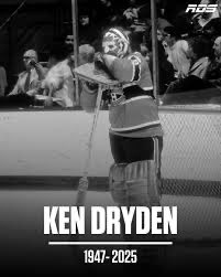 2padstackpod's tweet image. The hockey world and the goaltenders union lost a legend today. We tip our cap to the legacy Ken Dryden. His goaltending was central to the Montreal Canadiens' success in the 1970s, leading them to seven championships in his eight NHL seasons. Talk about a legendary run. Rest…