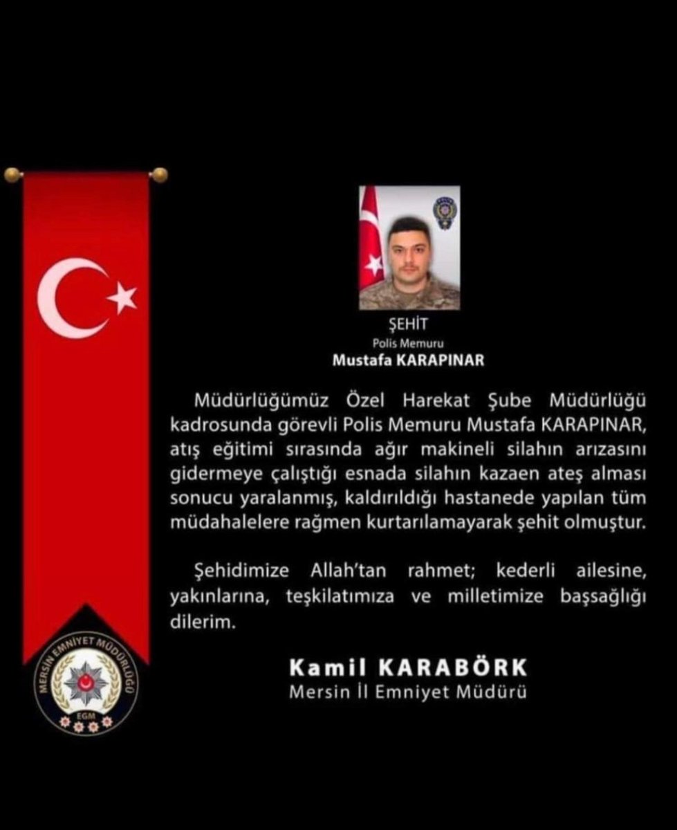 Milletimizin Başı Sağolsun 🇹🇷
Aziz şehidimize Allah'tan Rahmet, kederli ailesine sabırlar dilerim.
Ruhun Şad, 
Mekanın Cennet olsun Şehidim.