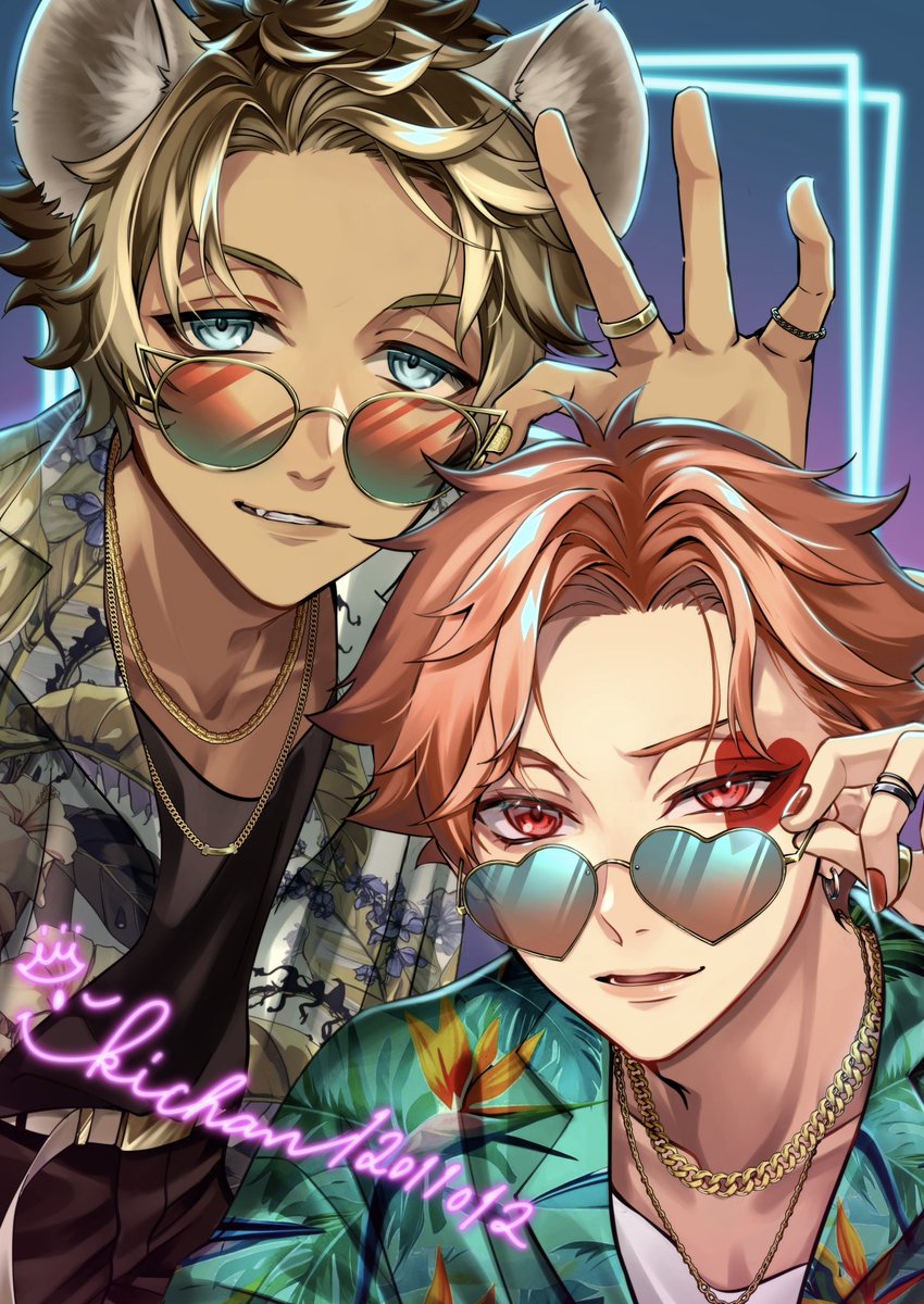 🌴☀️😎🍩♥️🌴
#twstファンアート 
#ツイステファンアート