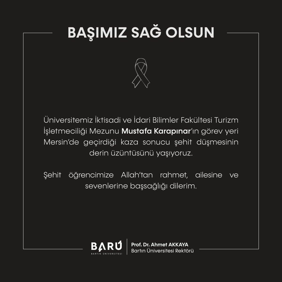 Acı Kaybımız…

#BARÜ