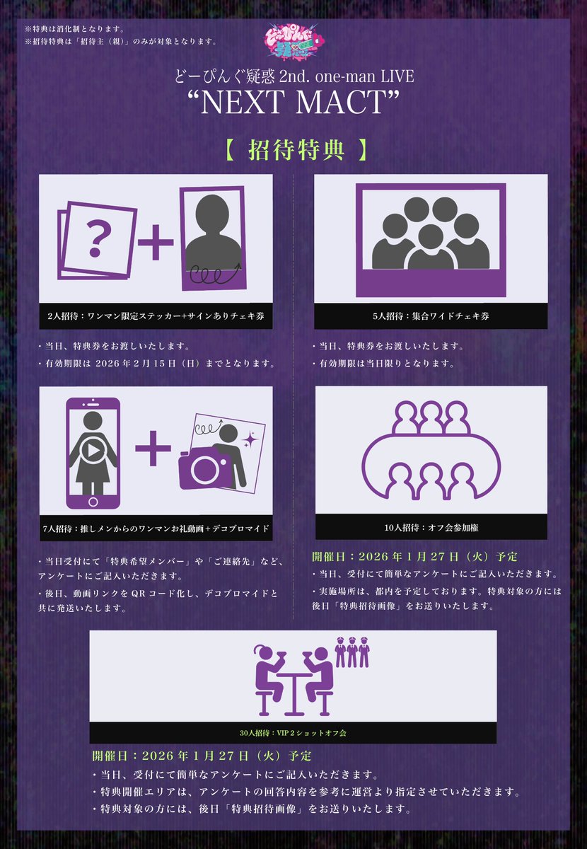 どーぴんぐ疑惑 2nd one-man LIVE 【NEXT MATCH】招待特典オフ会のご