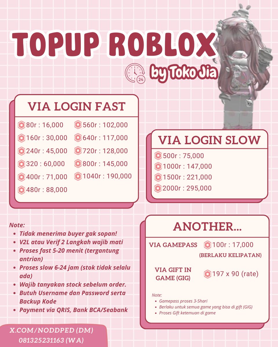 Ayo jajan rosblok akuh. Mau liat testi banyak di <a href="/noddped/">Toko Jia | FH Game Needs & BOT WA</a> 

Bantu rt qt lunn <a href="/lunathixx/">lun</a>