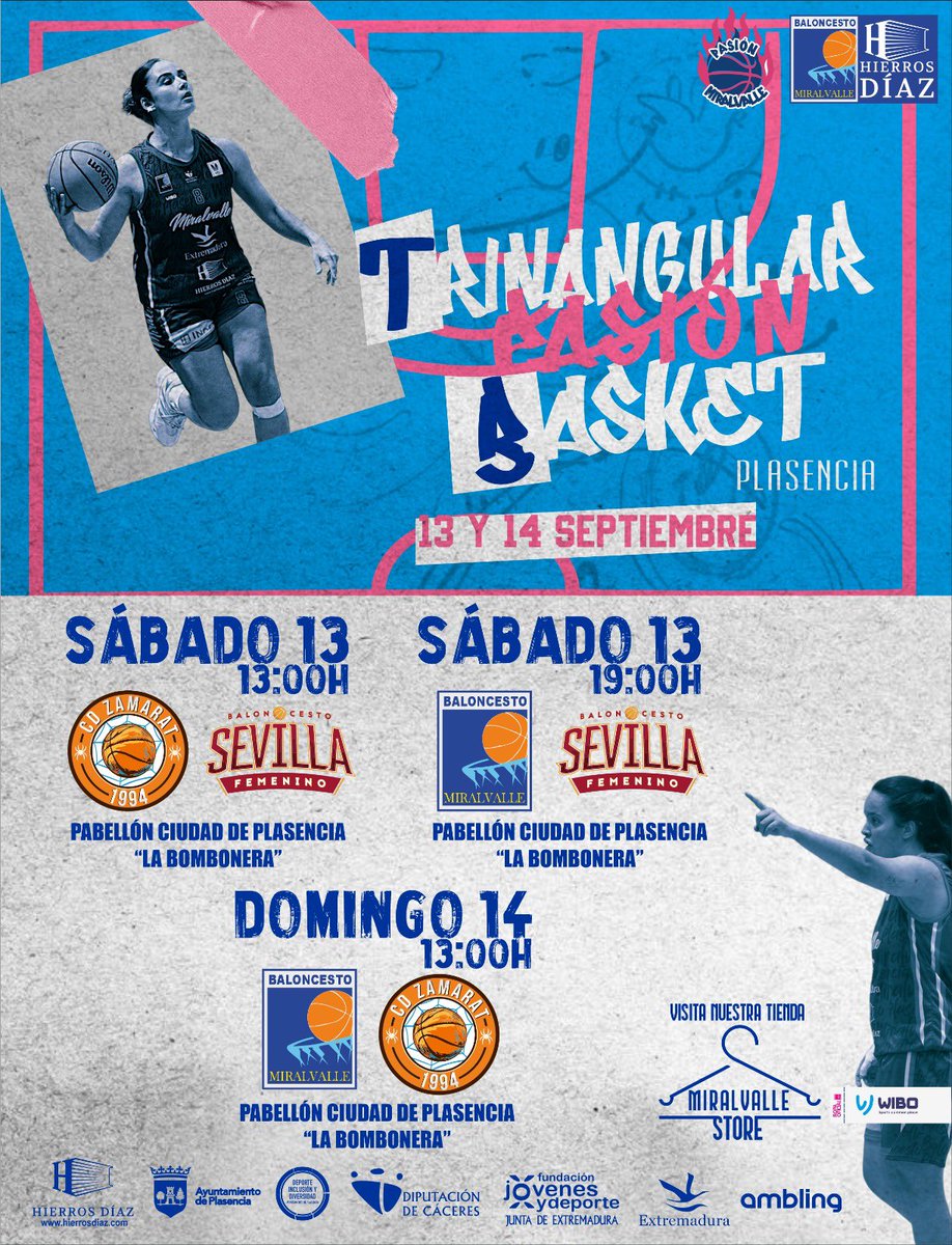 🏀 ᴛᴏʀɴᴇᴏ ᴘʀᴇᴛᴇᴍᴘᴏʀᴀᴅᴀ 🏀

🗓️ SÁBADO 13
⛹🏻‍♀️<a href="/RecoletasZamora/">CD Zamarat - Recoletas Zamora</a> 🆚 <a href="/cbsfemenino/">CB Sevilla Femenino</a> 
⏱️ 13:00

🗓️ SÁBADO 13
⛹🏻‍♀️ <a href="/CPMiralvalle/">CP Miralvalle</a> 🆚 <a href="/cbsfemenino/">CB Sevilla Femenino</a> 
⏱️ 19:00

🗓️ DOMINGO 14
⛹🏼‍♀️ <a href="/CPMiralvalle/">CP Miralvalle</a> 🆚 <a href="/RecoletasZamora/">CD Zamarat - Recoletas Zamora</a> 
⏱️ 13:00

🎟️ ENTRADA GRATUITA.

#pasiónMiralvalle