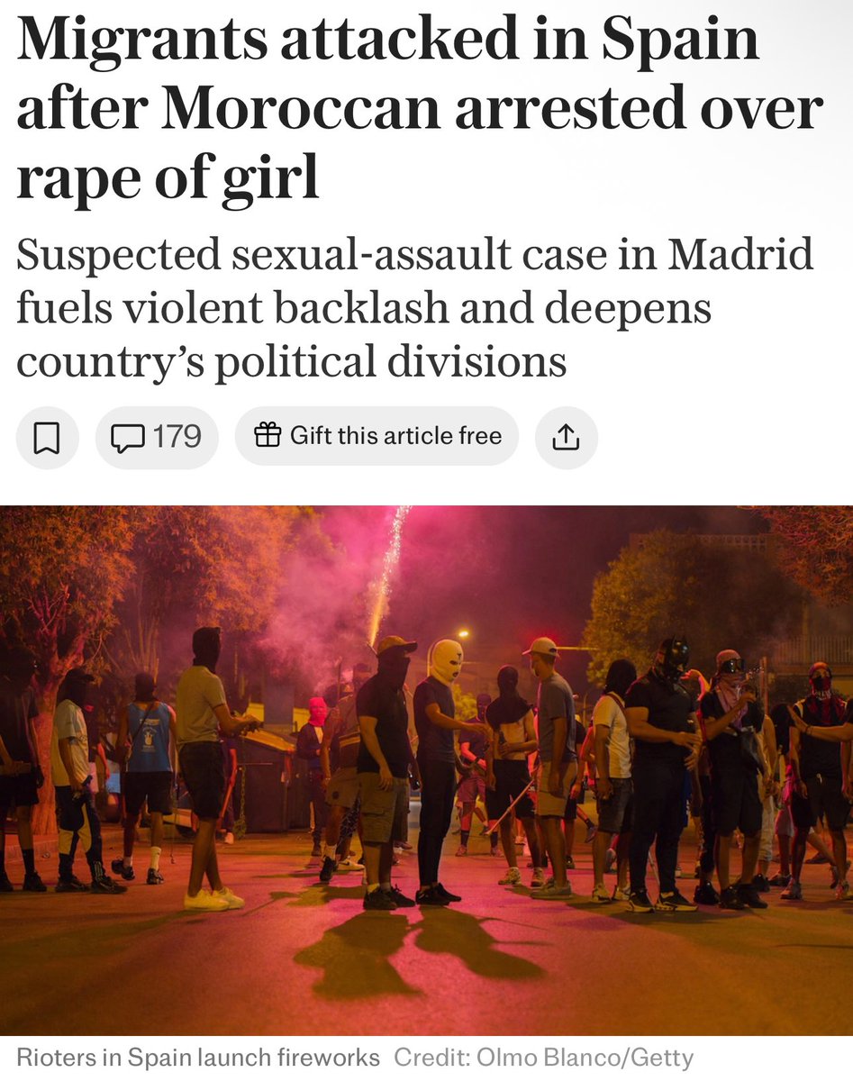 🇪🇸 Masked men go out and attack migrants in Spain over rape of 14 year old now.

A self proclaimed vigilante group wants to clean up Spain
