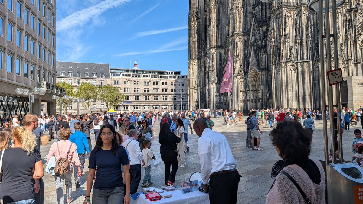 ODONGKARAPATR12's tweet photo. Evangelism in full swing in Cologne, with the magnificent Köln Cathedral as a backdrop! Following the powerful revival mission by the MEGA PROPHETS OF THE LORD in Germany (Stuttgart and Duisburg), we are now actively sharing the message in the heart of Köln. #HeavenPreparedness https://t.co/F1UkFXCqHa
