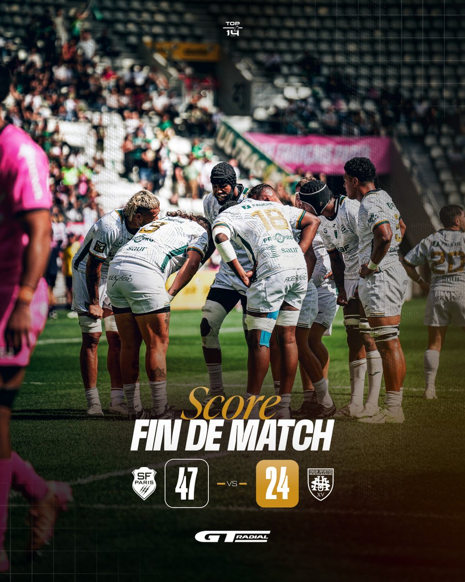 UsmSapiacRugby's tweet photo. ๐ด๐ตPARIS 47 VS 24 SAPIAC ๐ขโช๏ธ
Rude apprentissage du Top 14 ร La capitale. Rdv samedi prochain ร Sapiac!
#AllezSapiac #GreenArmy #SFUSM https://t.co/aagZ6fDZtC