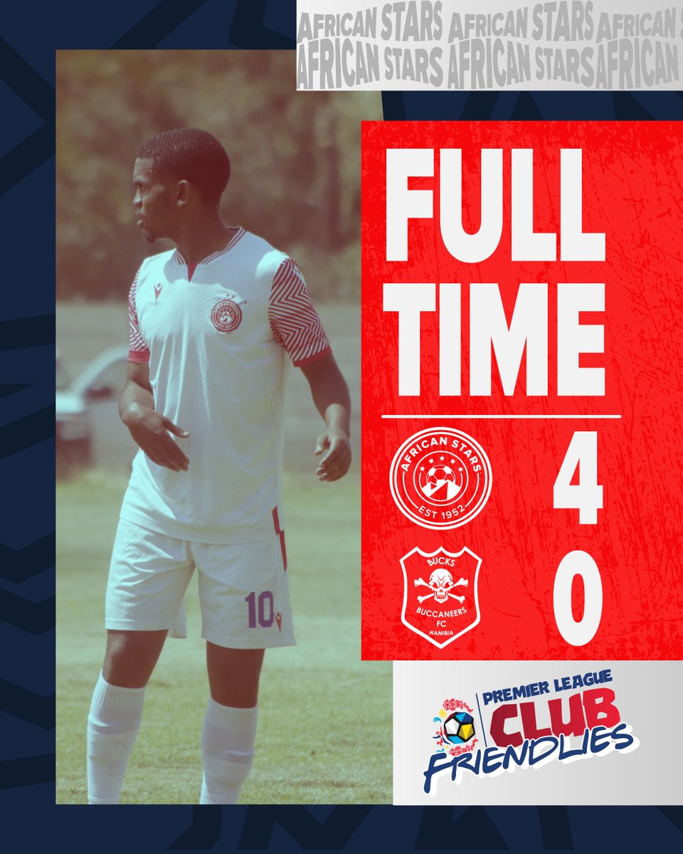 african_StarsFC's tweet photo. 🌟 FULL-TIME DOMINANCE 🌟
African Stars 4 – 0 Bucks Buccaneers 🔥⚽

A statement performance in Okahandja! The Stars shine bright with goals, passion, and pride ❤️💪

#AfricanStarsFC #Okaserandu #SambaBoys #Starlile #StarsFamily #NamibiaFootball #ClubFriendlies #Victory https://t.co/Ypyf7ZdT6k