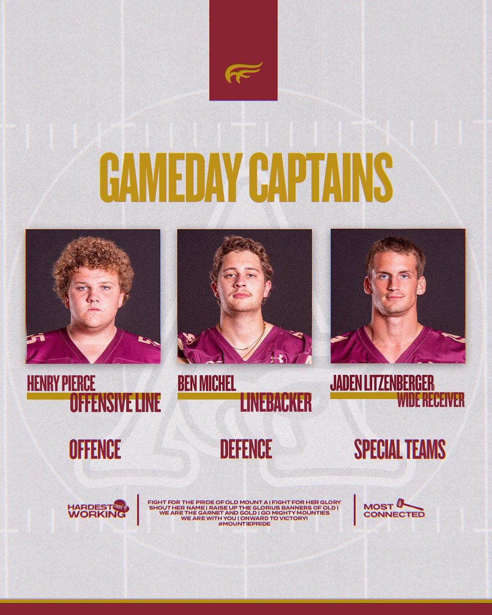 MTA_Football's tweet image. ✨ Presenting our Week 3 Captains! ✨

⚡️ Henry Pierce
⚡️ Ben Michel
⚡️ Jaden Litzenberger

🏟️STFX Stadium
⏰ Kickoff @ 2PM ADT

Can’t be there in person? Don’t miss a snap! Catch all the action LIVE on AUStv.ca! 🎥🏈

#MountiePRIDE