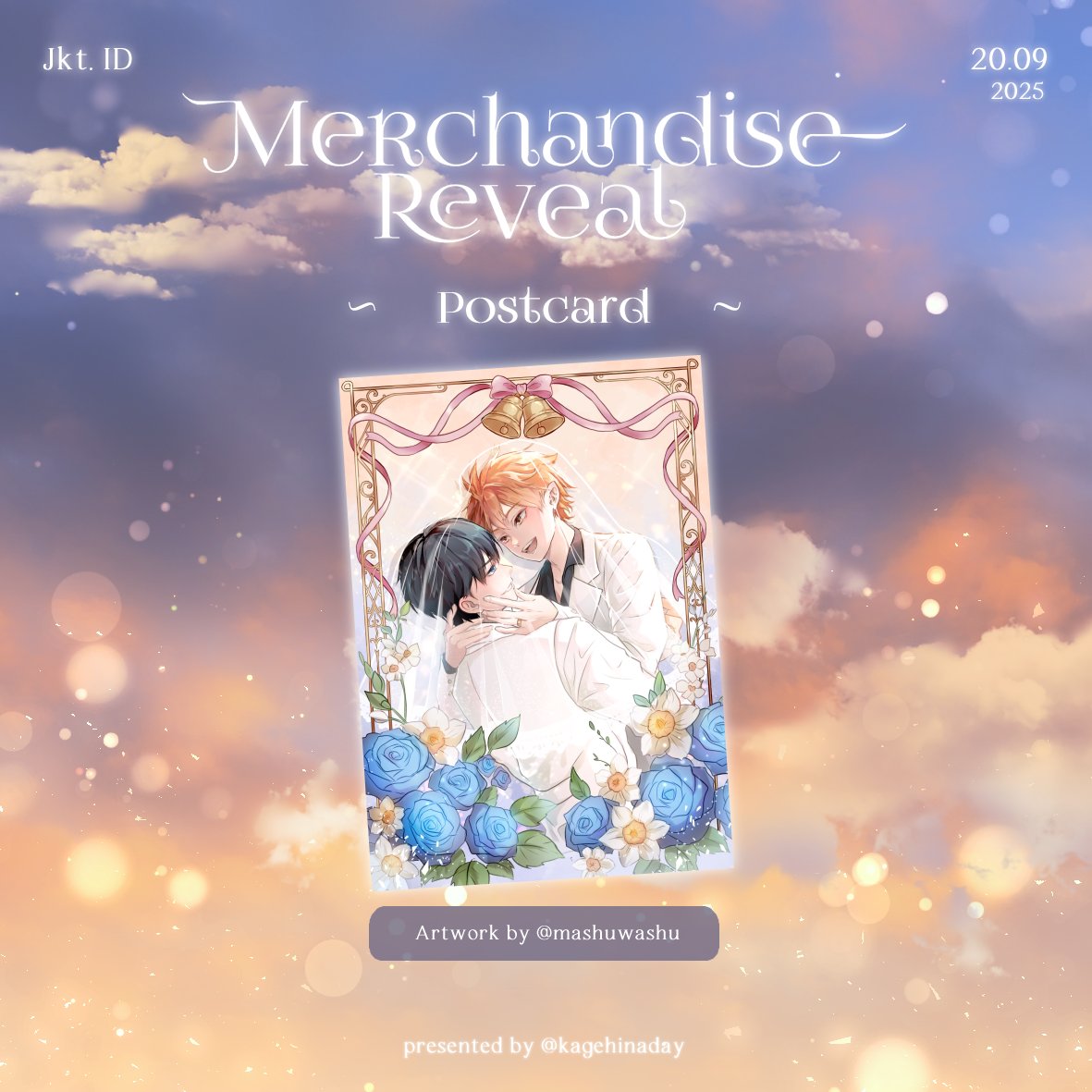 kagehinaday's tweet photo. [Regular Merch Reveal 🛍️]

More than just art, it’s a love story you can hang on your wall! 🖼️ A postcard painted by @mashuwashu, this Kagehina portrait will enchant every gaze that falls upon it!

#SetToTheSun #KagehinaDay 💙🧡 https://t.co/bL5j9eTcyd