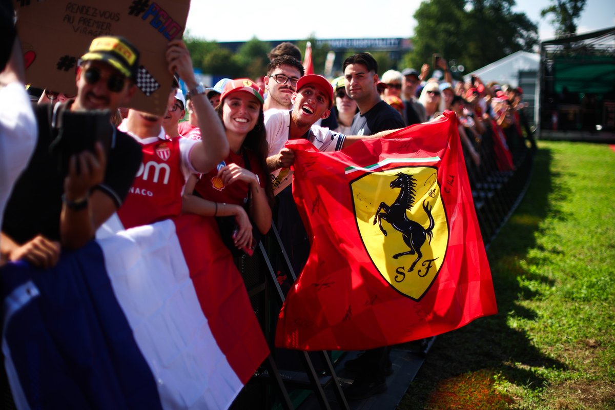 ScuderiaFerrari's tweet image. We see you, Tifosi 🫶🇮🇹
