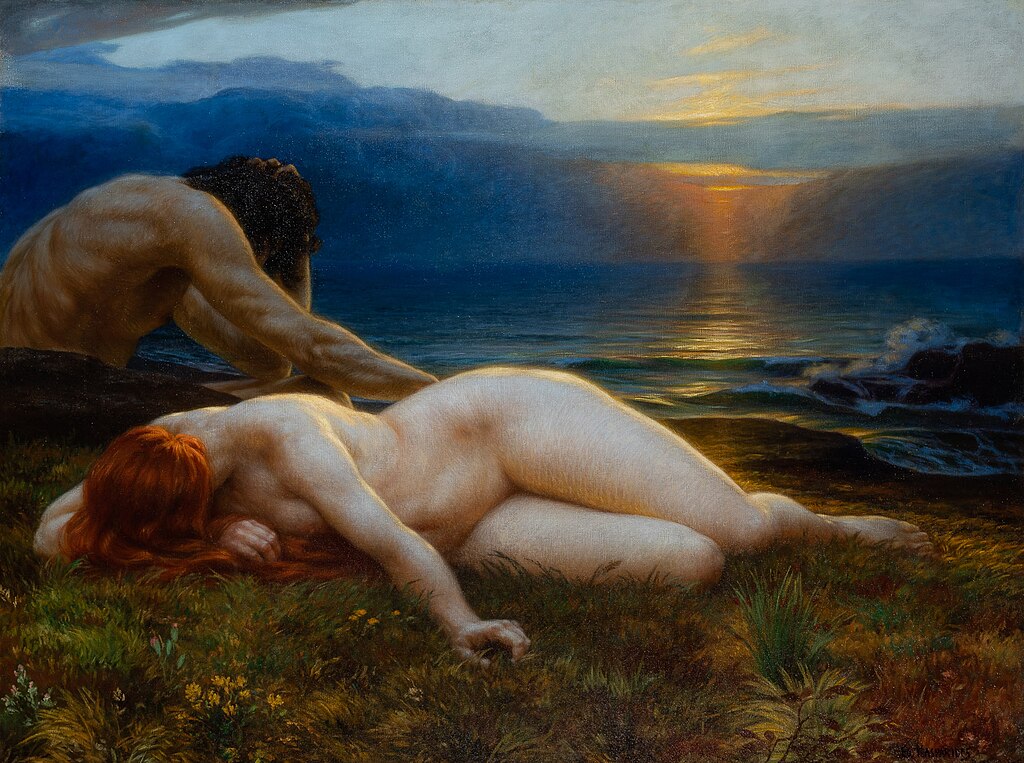 Lovers by the Sea (Paradise Lost) by Eduard Kasparides (1858-1926)