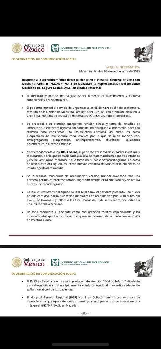 Cuántos pacientes mueren en situaciones similares o peores?

A cuántos se les realiza un boletín?

Obvio, esta explicación se da por la presión social ejercida ante la muerte del periodista afín el gobierno 

Presión de sus pares, todos propagandistas 

Reflexionarán con esto de