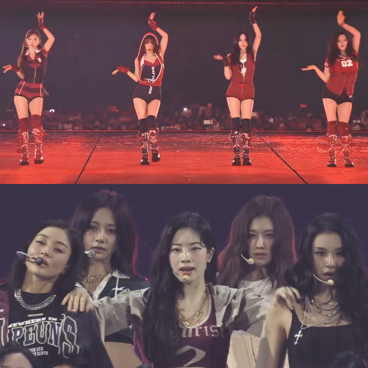 توايس رسميًا حذفوا اداء الوحدات الفرعية BATTITUDE + DAT AHH DAT OOH لأنهم واجهوا صعوبة تغيير الملابس بالوقت المناسب، والسبب يرجع لاختلاف تجهيزات الكواليس من مكان لمكان 😔