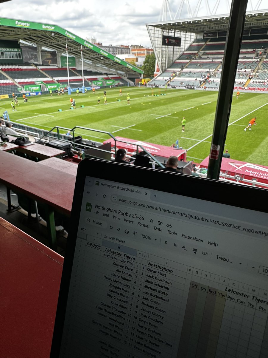 On match report duty today for <a href="/NottinghamRugby/">Nottingham Rugby</a> for their opening pre-season friendly at <a href="/LeicesterTigers/">Leicester Tigers</a>