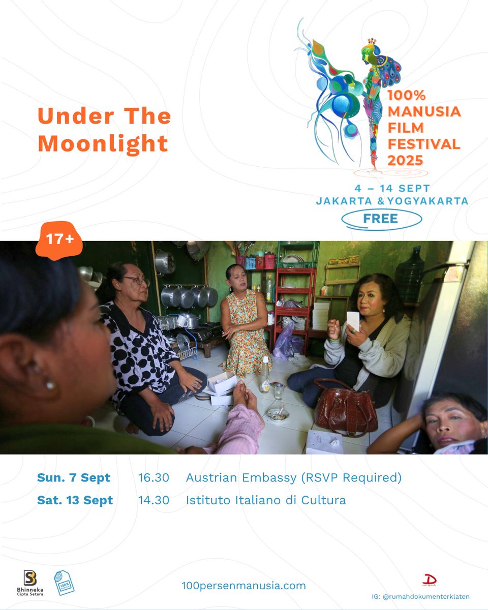 100prsenmanusia's tweet photo. Join us on #100PMFILMCHAT with TONNY TRIMARSANTO, director of Under the Moonlight
Sun, 7 Sept 2025
14:00 WIB
LIVE on Instagram @100persenmanusia
Don't forget to tune in and let's have a chat!
#100ManusiaFilmFestival #FilmForAll #100PersenManusia #FilmFestival #HumanRights #EmpowerThroughFilm #FilmScreening #InfoEvent #NontonEmpowerment @tonnytrimarsanto