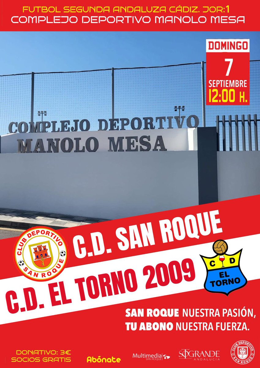 COMENZAMOS EN CASA!!!!
Este domingo primer partido de liga y lo hacemos en el Manolo Mesa. 
No te lo puedes perder!!!! Te estaremos esperando!!!!
VAAAAAAAMOOOOOSSSS ROJILLOOOOOOSSS!!!!!