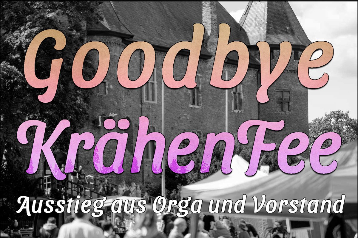 Ab sofort bin ich kein Teil der <a href="/kraehenfee/">Krähenfee</a>-Orga mehr. Ich bedauere, dass unsere gemeinsame Reise nun endet, wünsche der Orga und allen Beteiligten aber viel Erfolg für die Zukunft, und man sieht sich bestimmt irgendwann wieder 🖖