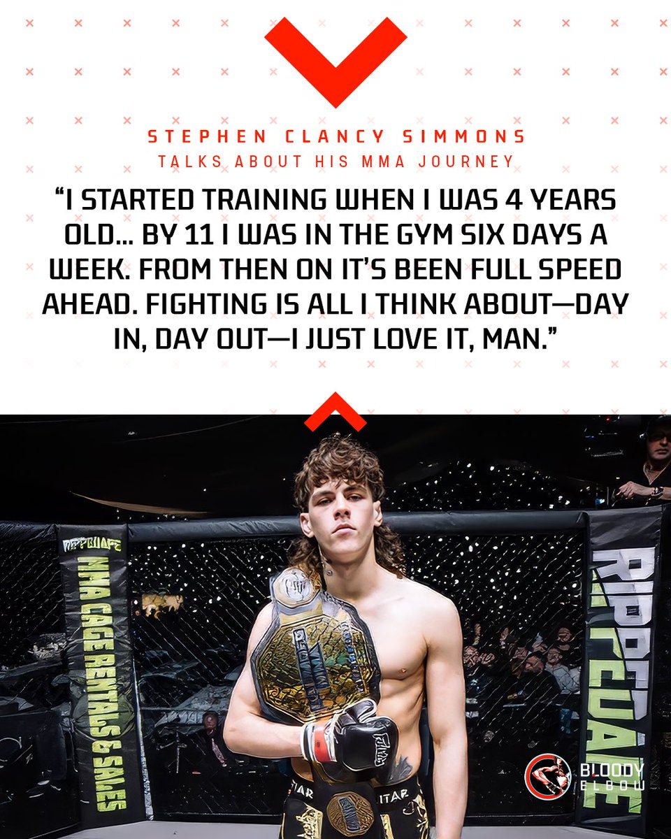 BloodyElbow's tweet image. At just 18, Stephen Clancy Simmons has been grinding since he was 4 years old. By 11, he was training six days a week—and he hasn’t looked back.

The next wave of talent is already here. 🚀