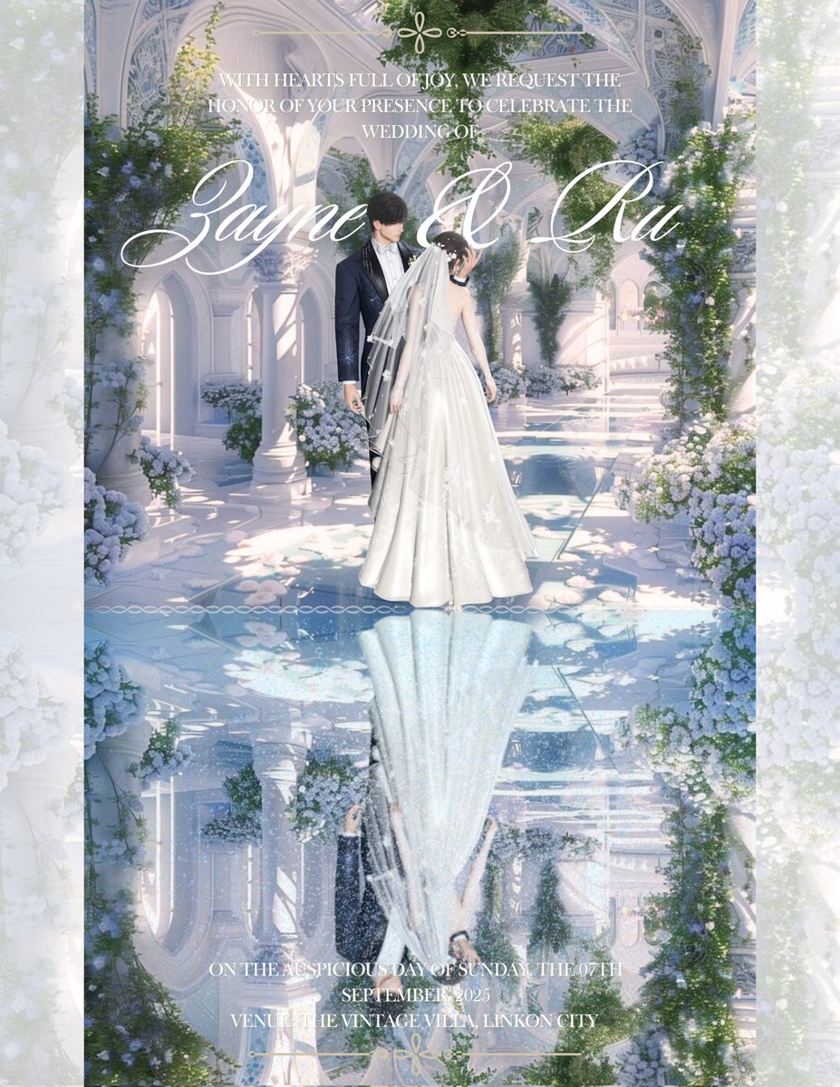 💌 𝑰𝒏𝒗𝒊𝒕𝒂𝒕𝒊𝒐𝒏~
 ⊹˚.𝒴ℴ𝓊 𝒶𝓇ℯ 𝒶𝓁𝓁 𝒾𝓃𝓋𝒾𝓉ℯ𝒹 𝓉ℴ 𝓉𝒽ℯ 𝓌ℯ𝒹𝒹𝒾𝓃ℊ ℴ𝒻 𝒵𝒶𝓎𝓃ℯ 𝒶𝓃𝒹 ℛ𝓊~
𝒹𝓉: 𝟢𝟩.𝟢𝟫.𝟤𝟧🔔