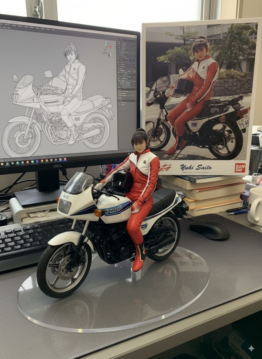 speakemania's tweet image. #GoogleAiStudio #NanoBanana
#斉藤由貴　＃スケバン刑事
AI画像生成でこんなの作れました。