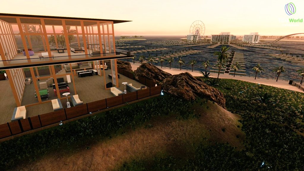 Kicking off this sunny Saturday with epic views from this hillside villa in <a href="/PlayTCGWorld/">TCG World</a> metaverse! 🌅 Palm trees swaying, ferris wheel spinning in the distance! Dive in and let's build some memories! 🏖️🎡 #TCGWorld