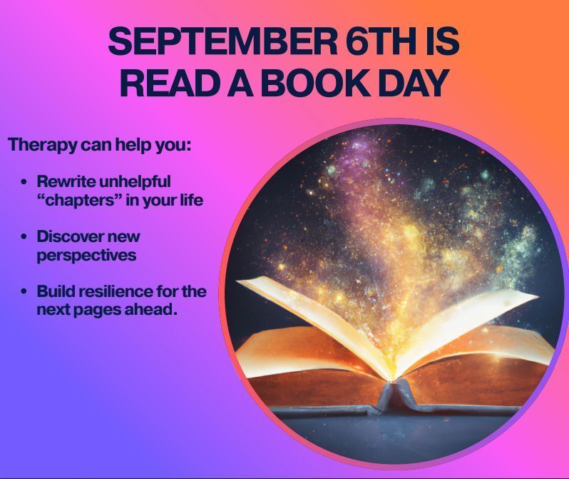 📖 It's National Read a Book Day! ✨
Books have the power to transport us, comfort us, and even help us see ourselves in new ways. Today take the first step in writing a new chapter of your own story with therapy. #readabookday #therapyisgood #rewriteyourstory #texastherapist