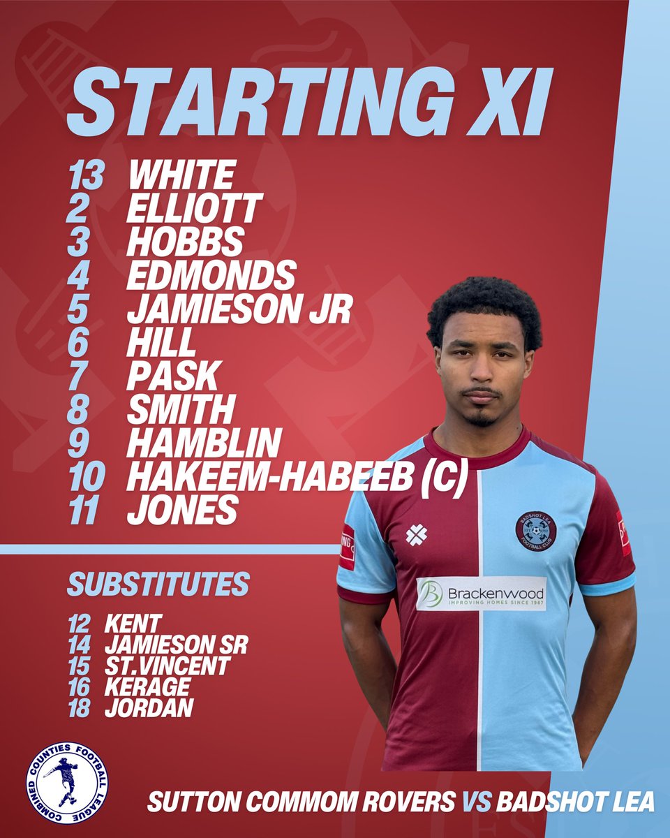 📈 LINEUP 📈

Today’s team to face <a href="/official_scrfc/">Sutton Common Rovers</a> 

#Baggies <a href="/ComCoFL/">Combined Counties Football League</a>