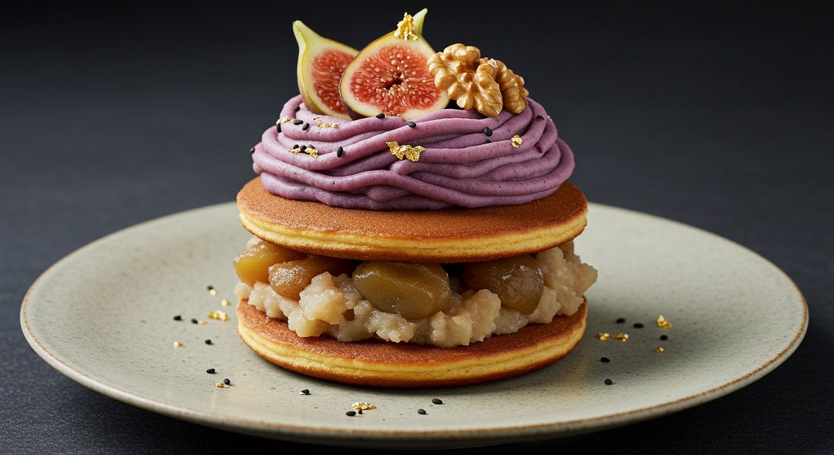 紫芋と黒糖のモンブラン・どら焼き仕立て 

レシピをnoteに公開中です。
本当に作れるのかな？

note.com/yasisreal/n/nd…

#スイーツ
#レシピ