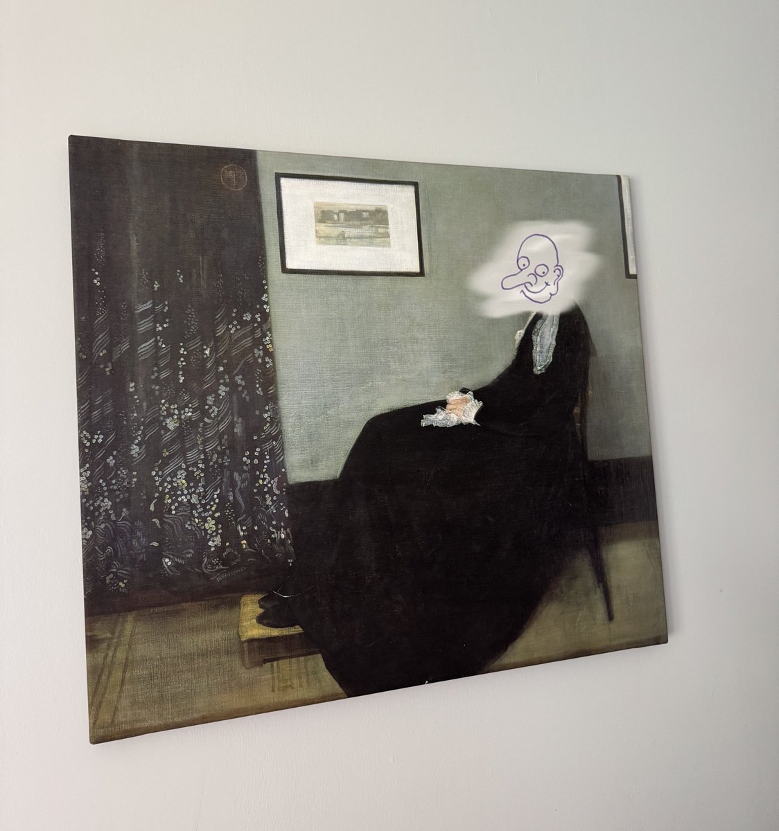 my sisters living room wall remains unbeaten. not a single picture of any of us just this