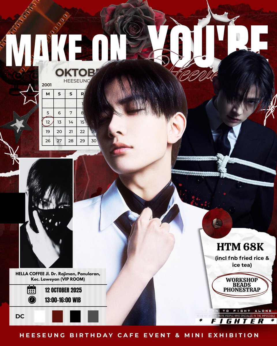 loveleeseungie's tweet image. 2025 LEE HEESEUNG BIRTHDAY CAFE EVENT &amp;amp; MINI EXHIBITION

ㅤ⋆ 𝐌𝐀𝐊𝐄 𝐎𝐍 𝐘𝐎𝐔'𝐑𝐄 𝐇𝐄𝐄𝐕𝐄𝐍𝐋𝐘⭑.ᐟ

📍Hella coffee Jl. Dr. Rajiman, Panularan, Laweyan, Surakarta
🗓️ 12 October 2025

RSVP
╰┈➤bit.ly/HEEVENLY

#MakeOnYourHeevenly #HeeseungBirthdayEvent