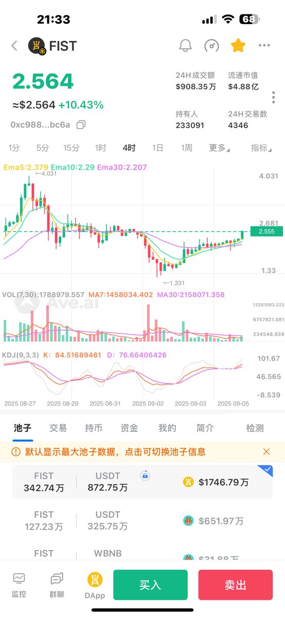 抄底的 #FIST  也有近一倍.最近也太懒了

除了盘古都没玩.  #PGA   17号正式上线.

都是一直持有的.今天3U左右

不太适合自己的行情.我宁愿休息.

每天就是跑步、跳操.锻炼下身体

之前睡眠一直不好.多锻炼以后睡眠也好了

人也精神很多.  #盘古