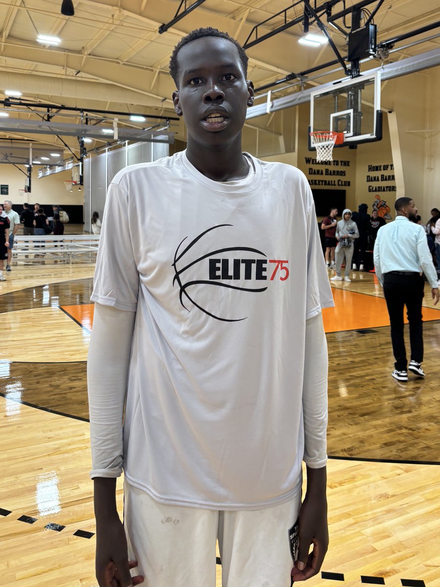 6’10 2029 Ayual Ayual impressed last night in his Frosh/Soph #E75 debut. 

The <a href="/GoTeamSpartans/">Team Spartans</a> &amp; <a href="/HollandTechBPS/">Dr. Albert D. Holland High School of Technology</a> big man is a fluid mover at his size, with length, and athleticism to match. Even stretched it out to the three-point line in a set. One to monitor. 

<a href="/NERRHoops/">New England Recruiting Report NERRHoops</a>