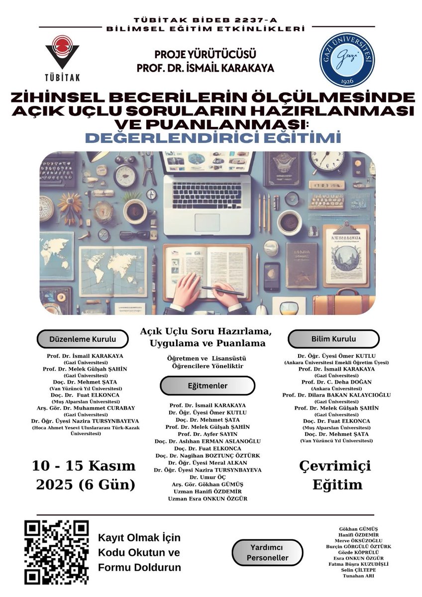 İlgisi olan değerli meslektaşlarimizi (öğretmenleri ve akademisyenleri) TUBİTAK 2237 kapsamındaki egitimimize bekleriz....