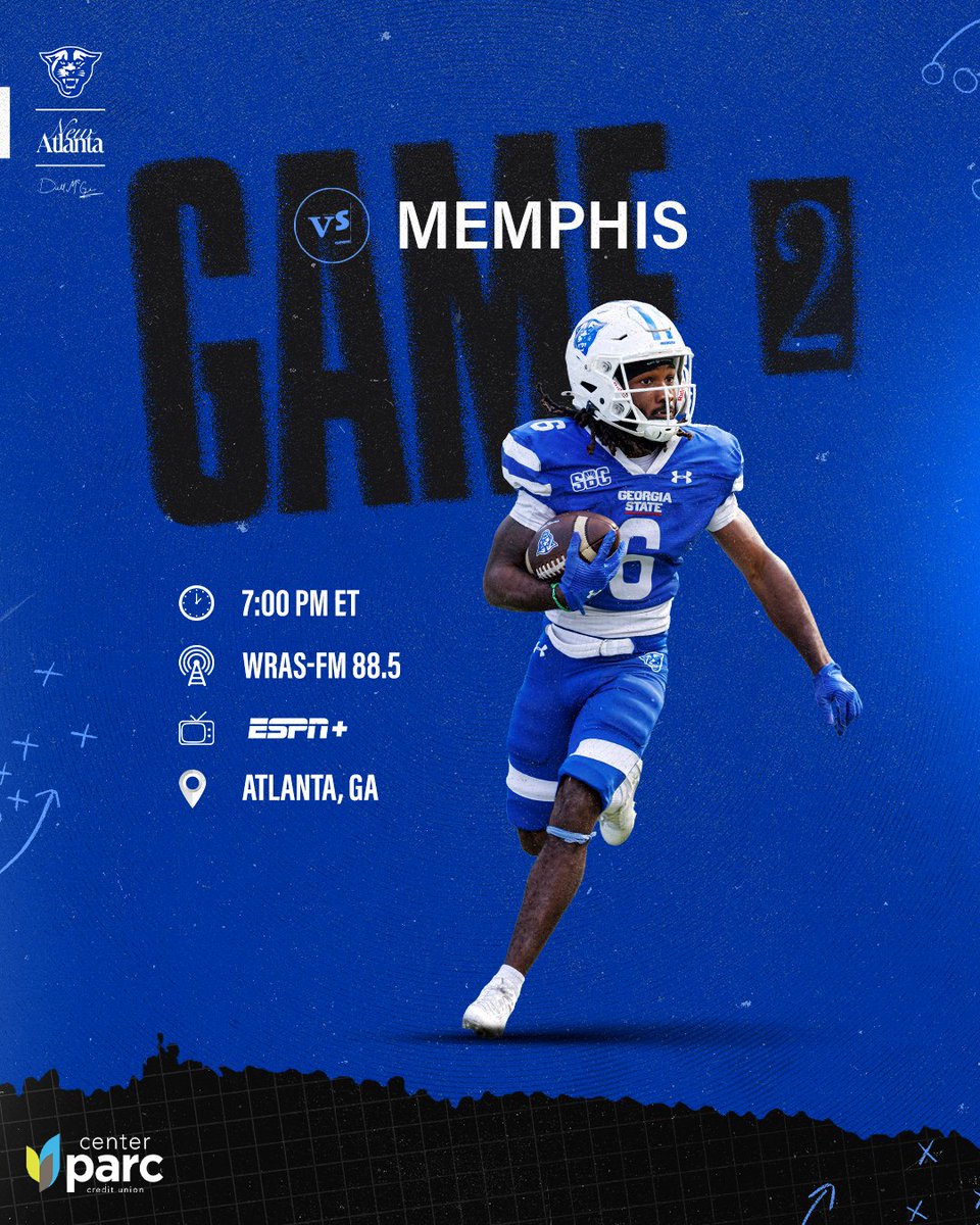 GAMEDAY IN THE A! 🔥

🆚: Memphis
⏰: 7:00 PM ET
📍: Center Parc Credit Union Stadium
📺: ESPN+
📻: WRAS-FM 88.5

🎟️ General: gsutix.com
🎟️ Students (FREE): bit.ly/3Hbm4GN

#LightItBlue | #NewAtlanta