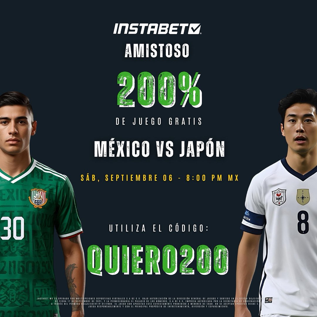 ¡México 🆚 Japón! ⚽️

La Selección Tricolor calienta motores para el Mundial con un amistoso frente a Japón. 🔥

Regístrate hoy en Instabet.mx y aprovecha nuestros bonos exclusivos para vivir la pasión del futbol. 🤑

#tri #amistoso #japon  #futbol #méxico #instabetmx