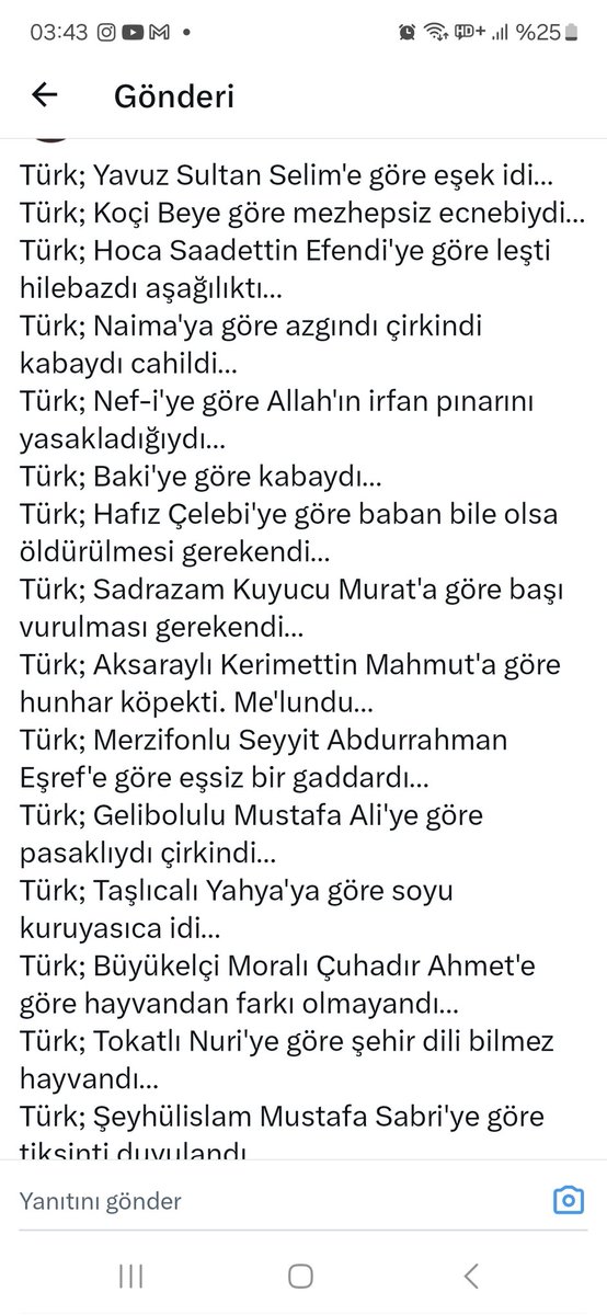 Kurden nasyonalist (@suatdn8) on Twitter photo <a href="/KIZILELMA_VATAN/">Hakan Bayram</a> <a href="/DevsirmeS87058/">TobiasRobin</a> <a href="/mufidyuksel/">𐩣𐩰𐩺𐩵 مفيد يوكسل الحيدري الشافعي Müfid Yüksel</a> Ulan soysuz acem Sasani den gelme selçuk lu ve Osmanlı gibi acem bir iranlı kabileyi yeccuc (oğuz) boyu nun bilmem ne kırma kolu diye kendinizi avutur sunuz bak osmanlı o gün kırgız tatar Moğol uygur lar için böyle konuşuyordu belgeler ile <a href="/KIZILELMA_VATAN/">Hakan Bayram</a> <a href="/DevsirmeS87058/">TobiasRobin</a> <a href="/mufidyuksel/">𐩣𐩰𐩺𐩵 مفيد يوكسل الحيدري الشافعي Müfid Yüksel</a> Ulan soysuz acem Sasani den gelme selçuk lu ve Osmanlı gibi acem bir iranlı kabileyi yeccuc (oğuz) boyu nun bilmem ne kırma kolu diye kendinizi avutur sunuz bak osmanlı o gün kırgız tatar Moğol uygur lar için böyle konuşuyordu belgeler ile