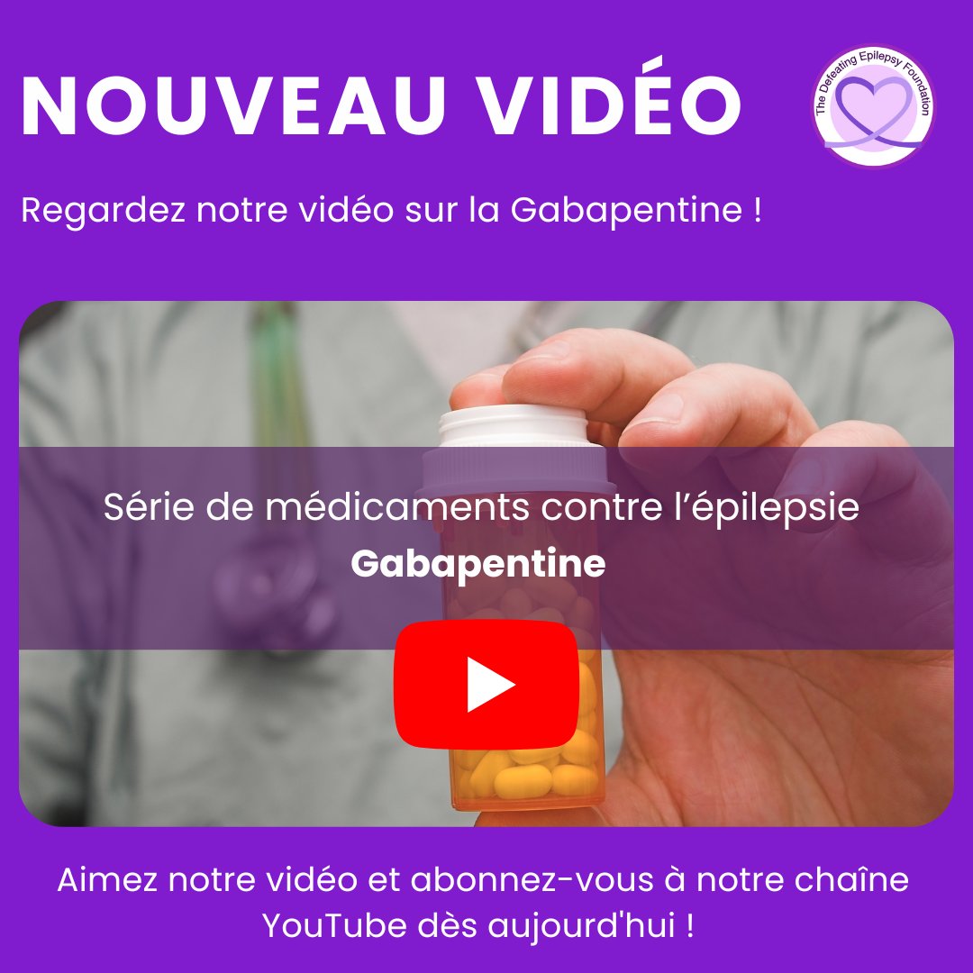 Regardez notre vidéo sur Gabapentine ! Aimez nos vidéos et abonnez-vous à notre chaîne dès aujourd’hui ! 

Lien YouTube :  youtu.be/Vqh07mykLa8

#épilepsie #anticonvulsant #gabapentine #médicament #defeatepilepsy