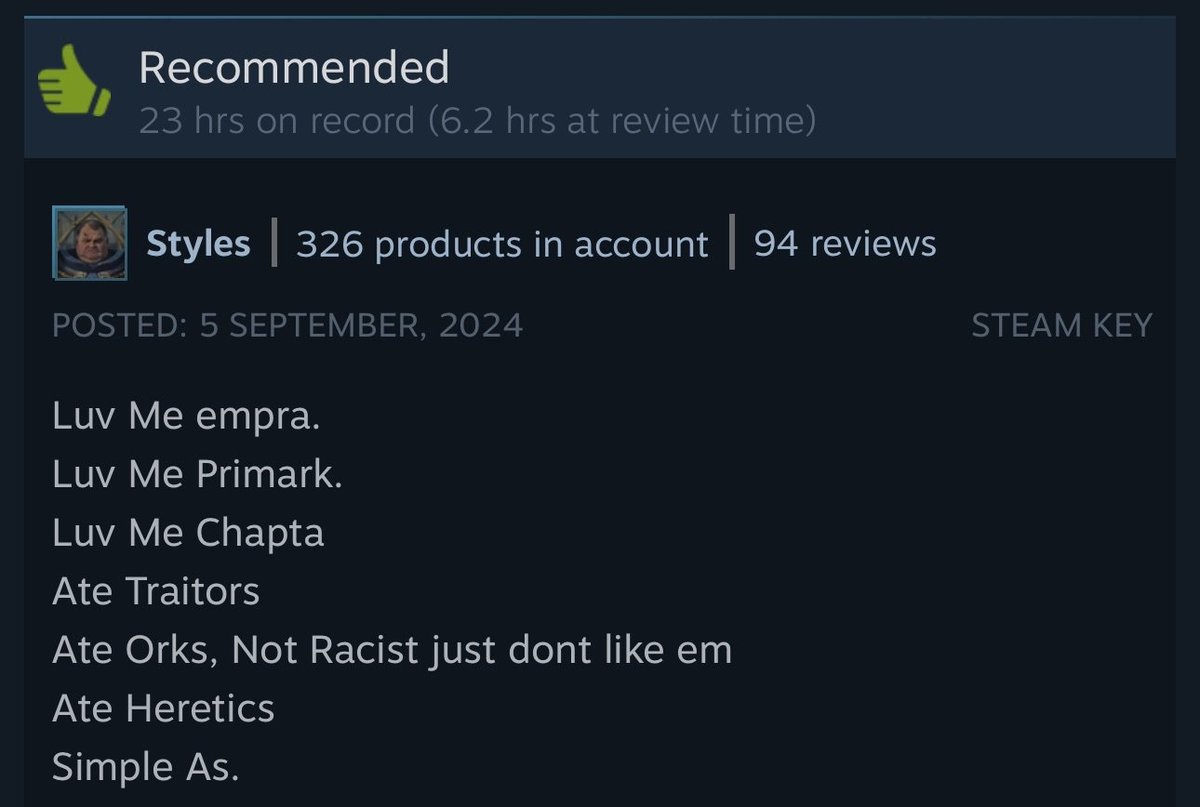 OddSteamReviews's tweet photo. Warhammer 40,000: Space Marine 2 https://t.co/aDycpWpWR2