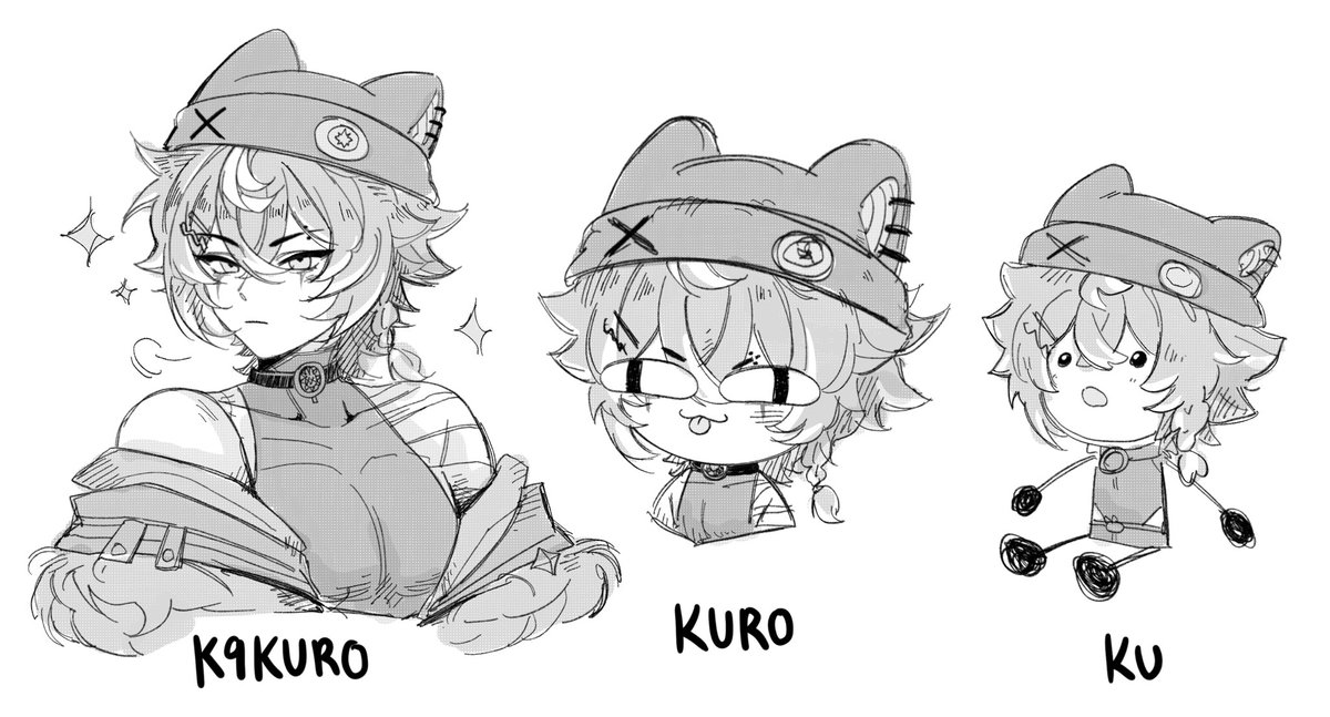 Kuro braincells 🧠—&gt;(pic 1: 2%)-(pic 2: 1%)-(pic 3: 0%)

#K9Kuro #K9Fanart ❤️‍🩹 (relax sketch) eheh back to my cave now~ 👋