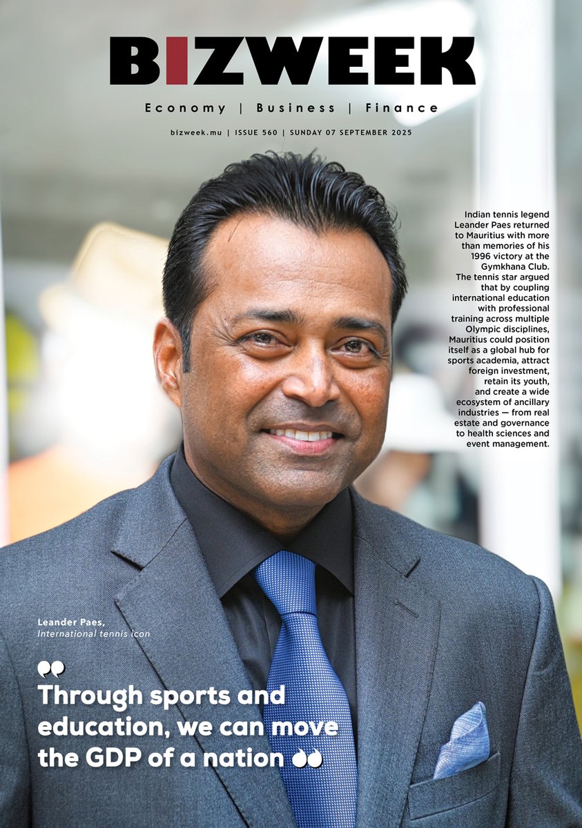 bizweekmu's tweet image. &quot;Through sports and education, we can move the GDP of a nation&quot; - Leander Paes, International tennis icon. @Leanderpaes 

📖 Read the full article on: bizweek.mu

#BIZweek #Mauritius #Business #Economy #Diplomacy #Finance