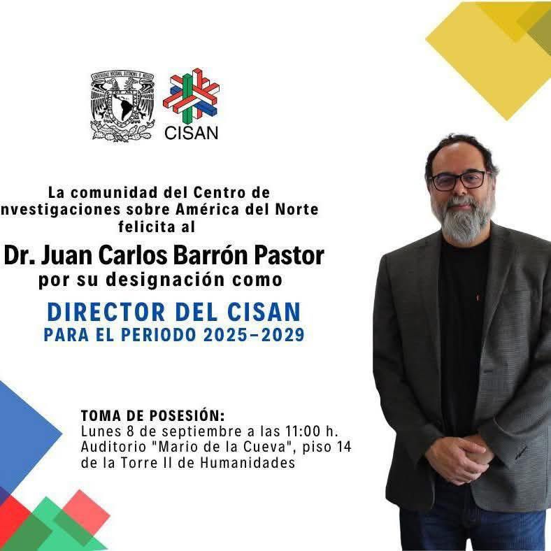 rmop_fcpys's tweet photo. La Revista Mexicana de Opinión Pública felicita al Dr. Juan Carlos Barrón Pastor por su nombramiento como Director del @cisanunam para el periodo 2025–2029. 

 ¡Enhorabuena por esta distinción! 🥳 https://t.co/R7PeLIzE4H