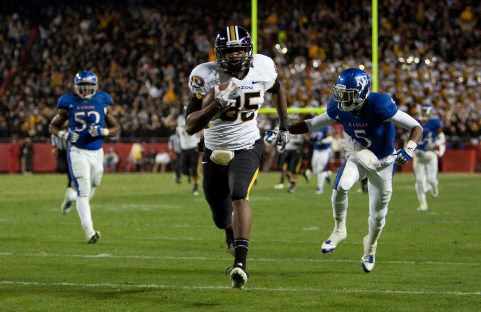 Coming up as a KC kid, the Border War was THE game to watch.. as a Tiger, your record vs. kU is your legacy.. I dreamed about this moment! The last TD with us both in the Big XII.. 

Happy to see the rivalry back! 2-0

#BEATkU <a href="/MizzouFootball/">Mizzou Football</a>