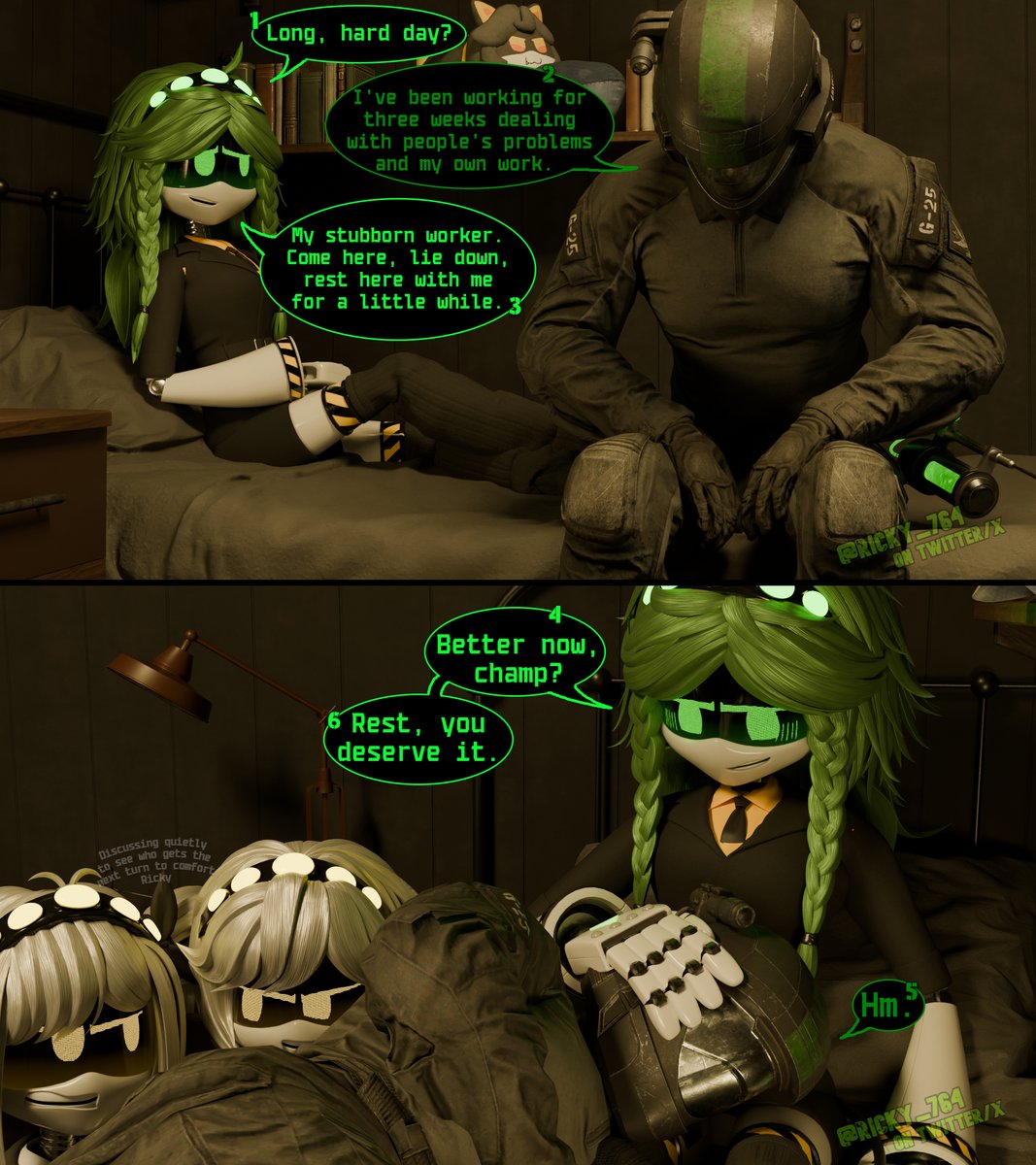 "You need to rest too."
Official Mini-comic of Project: Lights Out 💡

#MurderDrones #MurderDronesOC #mdtwt #ProjectLightsOut #SerialDesignationV #SDV #SerialDesignationJ #SDJ