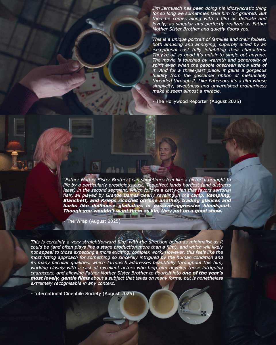 blanchettcom's tweet image. Congratulations to Jim Jarmusch, Cate Blanchett and the whole team of FATHER MOTHER SISTER BROTHER for the Golden Lion for Best Film Award at the 82nd Venice Film Festival #venezia82 

The film is also selected to screen at New York Film Festival and BFI London Film Festival.