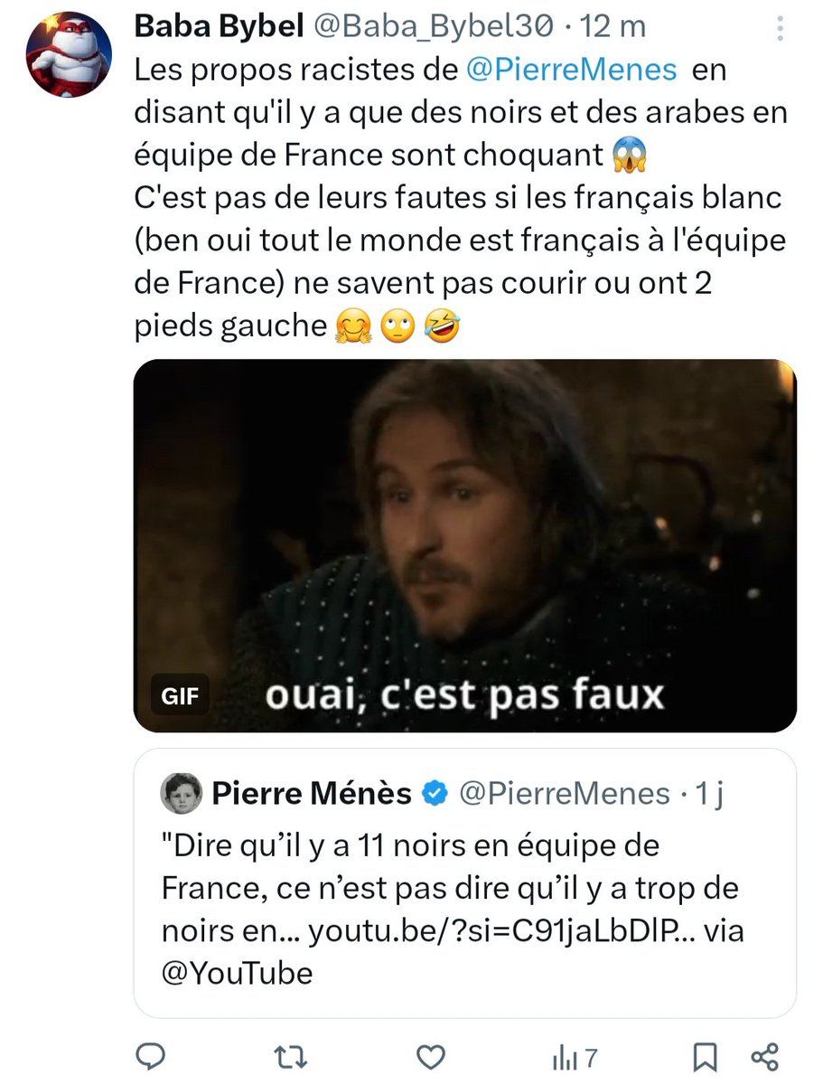 Baba_Bybel30's tweet image. @PierreMenes n'a aucun humour et il est bien raciste 🤗
#CestPasFaux #pierremenes
