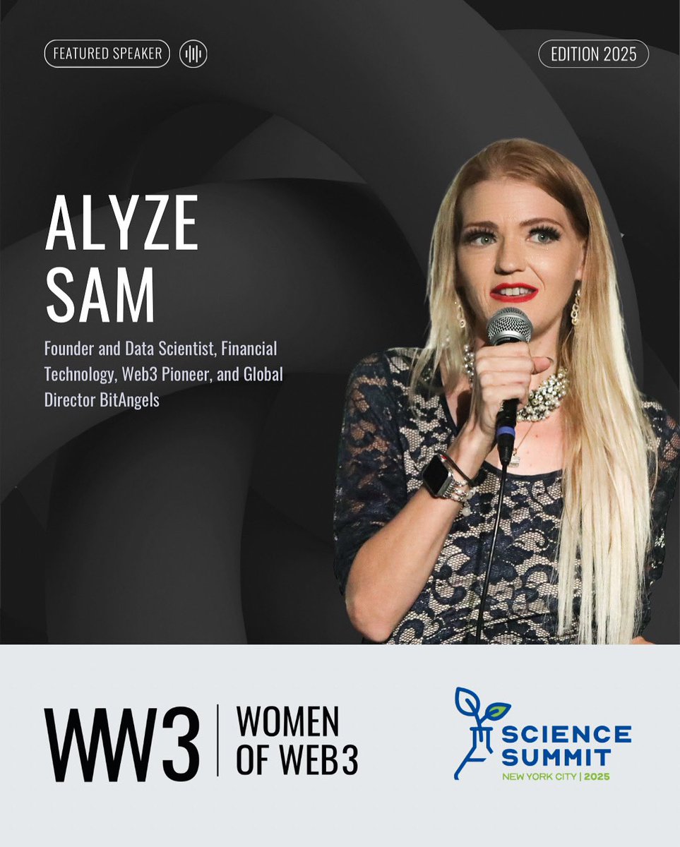 Meet Alyze Sam (<a href="/AlyzeSam/">AlyzeSam.eth</a>) — blockchain strategist, award-winning author, and globally recognized advocate for ethical innovation. Named Top 50 in Blockchain, Top 100 in Web3, and Top 10 Women in NFTs, she’s helping shape a more ethical digital future.

📅 Join her at our Women