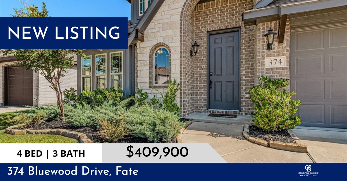 dhcb's tweet image. 📍 New Listing 📍 Take a look at this fantastic new property that just hit the market located at 374 Bluewood Drive in Fate. Reach out here or at (214) 535-7858 for more information!

Listed by Paula S Thompson

Debbie Holla... dholland.cbapex.com/showcase/374-b…
