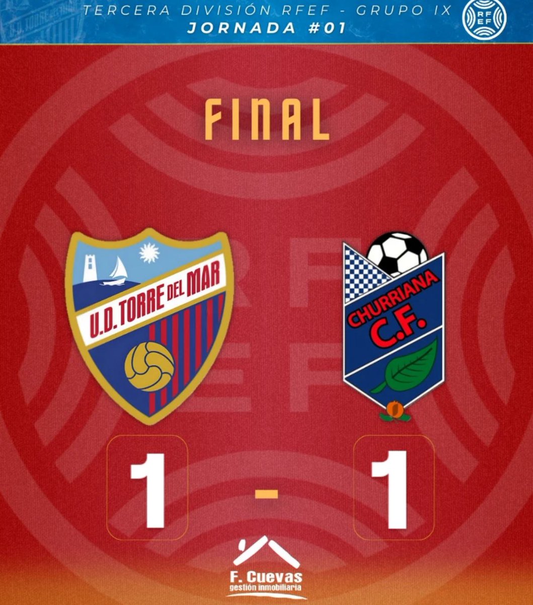 ⚽️ La <a href="/udtorredelmar71/">U.D. Torre del Mar</a> no puede con el Churriana, y afirma su primer tropiezo en casa.
