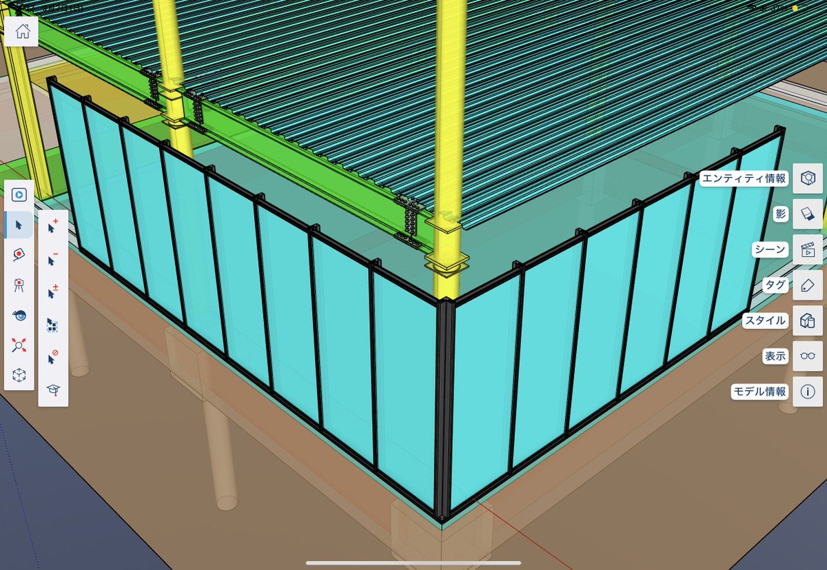 cad_ninja's tweet image. #AutoCAD #sketchup 
AutoCADでモデリングしてsketchupで表示
やっぱりsketchupの方が綺麗に表示されるから好きだ

サッシ並べてコーナーの納まりも作った😎