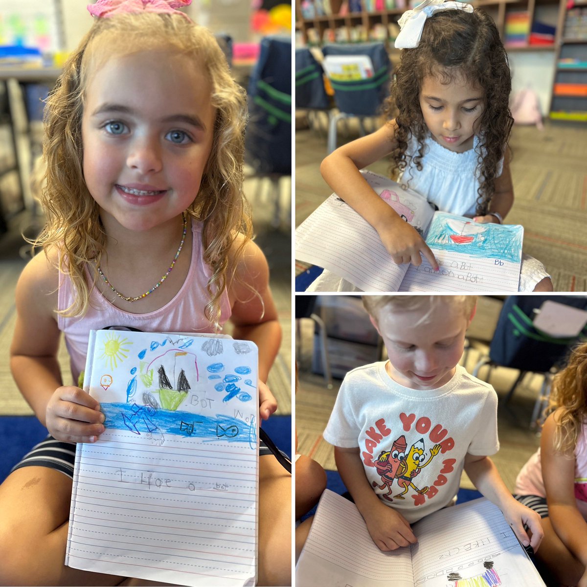 Meg Stevens (@megstevens8) on Twitter photo The first four weeks of Writing in Kindergarten at <a href="/hugheselem/">Hughes Elementary School</a>
⭐️ Illustrators use shapes to draw
⭐️ Authors use letter sounds to write
<a href="/TriciaMyrie/">Tricia Myrie</a> no year is complete without a cute snapshot of partner labeling! The first four weeks of Writing in Kindergarten at <a href="/hugheselem/">Hughes Elementary School</a>
⭐️ Illustrators use shapes to draw
⭐️ Authors use letter sounds to write
<a href="/TriciaMyrie/">Tricia Myrie</a> no year is complete without a cute snapshot of partner labeling!